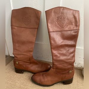 Etienne Aigner brown leather riding boots. Size 8.5